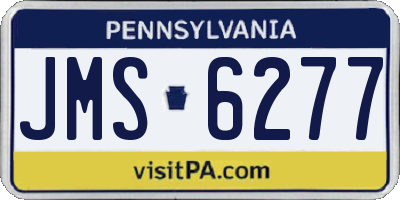 PA license plate JMS6277