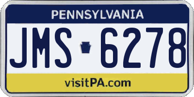 PA license plate JMS6278