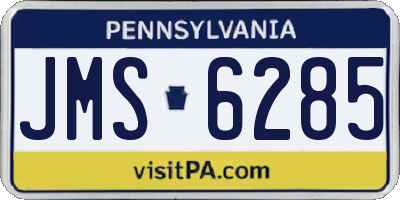 PA license plate JMS6285