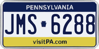 PA license plate JMS6288