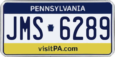 PA license plate JMS6289