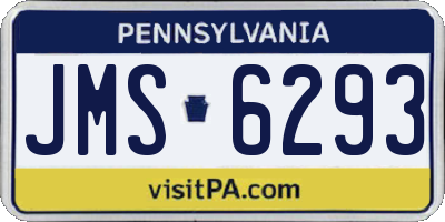 PA license plate JMS6293