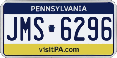 PA license plate JMS6296