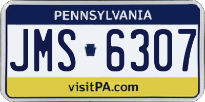 PA license plate JMS6307