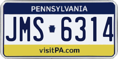 PA license plate JMS6314