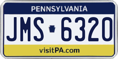 PA license plate JMS6320
