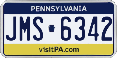 PA license plate JMS6342