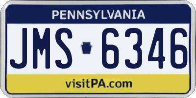 PA license plate JMS6346