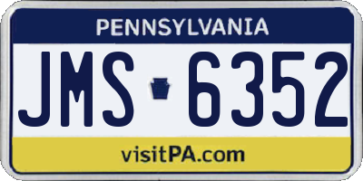 PA license plate JMS6352