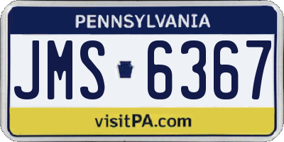 PA license plate JMS6367