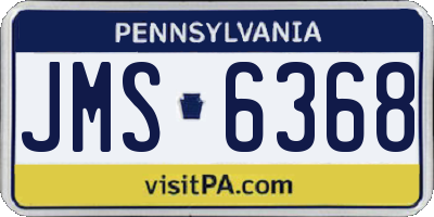 PA license plate JMS6368