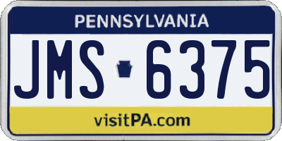 PA license plate JMS6375