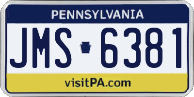 PA license plate JMS6381
