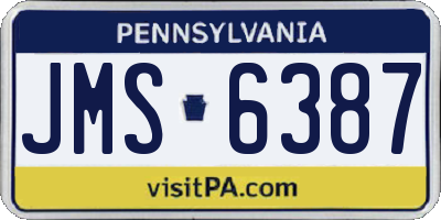 PA license plate JMS6387