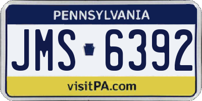 PA license plate JMS6392
