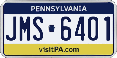 PA license plate JMS6401