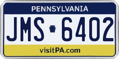 PA license plate JMS6402