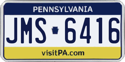PA license plate JMS6416