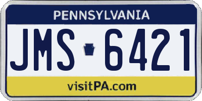 PA license plate JMS6421