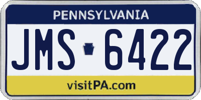 PA license plate JMS6422