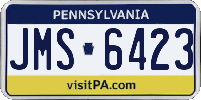 PA license plate JMS6423