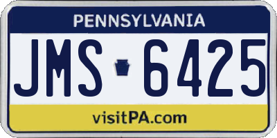 PA license plate JMS6425