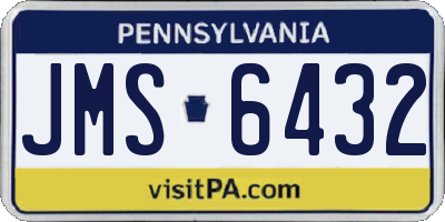 PA license plate JMS6432