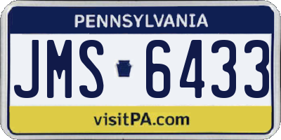 PA license plate JMS6433