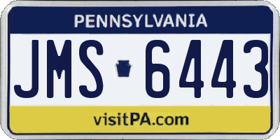 PA license plate JMS6443
