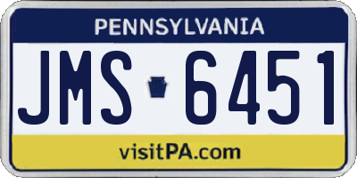 PA license plate JMS6451