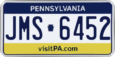 PA license plate JMS6452