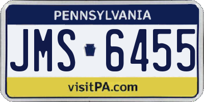 PA license plate JMS6455