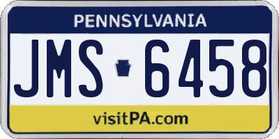 PA license plate JMS6458