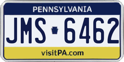 PA license plate JMS6462