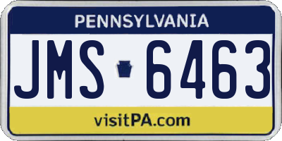 PA license plate JMS6463