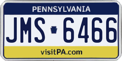 PA license plate JMS6466