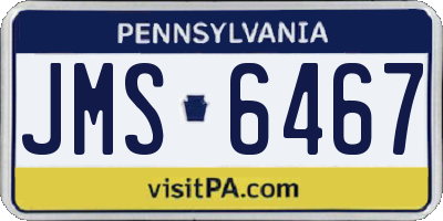 PA license plate JMS6467