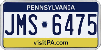 PA license plate JMS6475