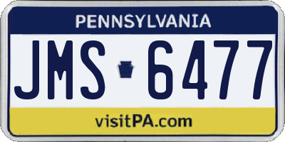 PA license plate JMS6477