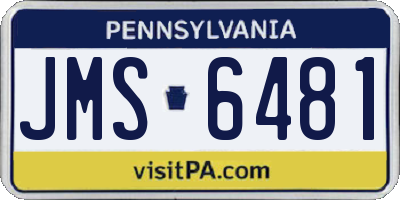 PA license plate JMS6481
