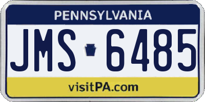 PA license plate JMS6485