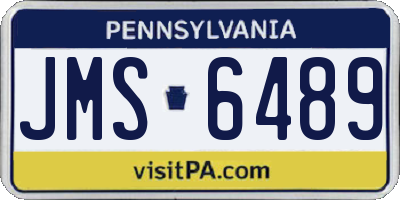 PA license plate JMS6489