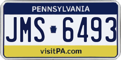 PA license plate JMS6493
