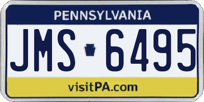 PA license plate JMS6495