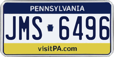 PA license plate JMS6496