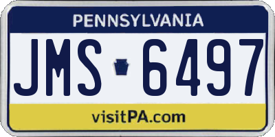 PA license plate JMS6497