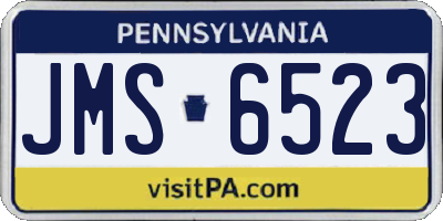 PA license plate JMS6523