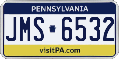PA license plate JMS6532