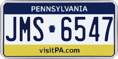 PA license plate JMS6547