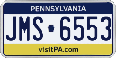 PA license plate JMS6553